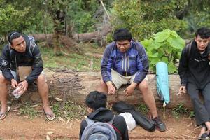 Gorontalo, 5 Feb 2023 - A group of people camping together in nature photo