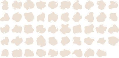Hand Drawn Organic Shapes Liquid and fluid shape beige color symbol Set 50 vector