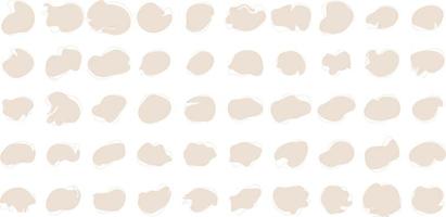 Hand Drawn Organic Shapes Liquid and fluid shape beige color symbol Set 50 vector