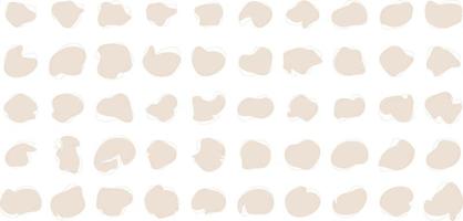 Hand Drawn Organic Shapes Liquid and fluid shape beige color symbol Set 50 vector