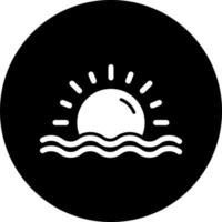 puesta de sol vector icono estilo