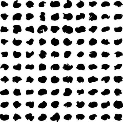 Hand Drawn Organic Shapes Liquid and fluid shape Black symbol Set 50