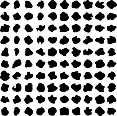 Hand Drawn Organic Shapes Liquid and fluid shape Black symbol Set 50