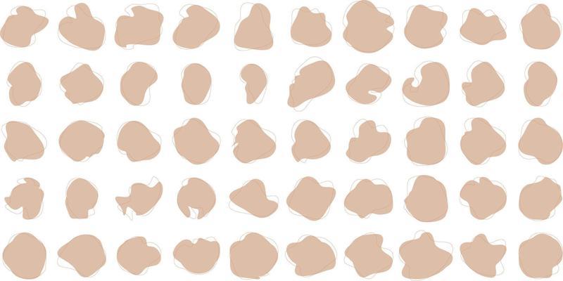 Hand Drawn Organic Shapes Liquid and fluid shape Black symbol Set 50