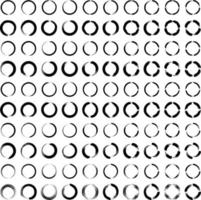 grunge circulo Delgado línea negro resumen forma 50 conjunto vector