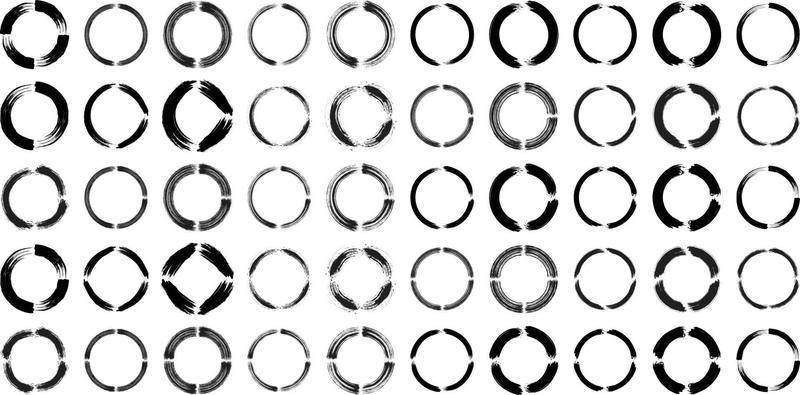 Grunge Square shape filled black 50 Set