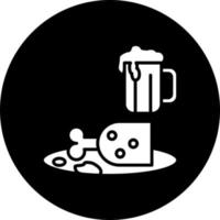 comida y cerveza vector icono estilo