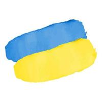 Watercolor flag of Ukraine. Vector illustration