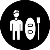 Standup Paddleboarding Vector Icon Style