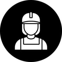 Factory Worker Woman Vector Icon Style