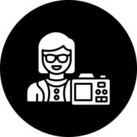 Female Vlogger Vector Icon Style