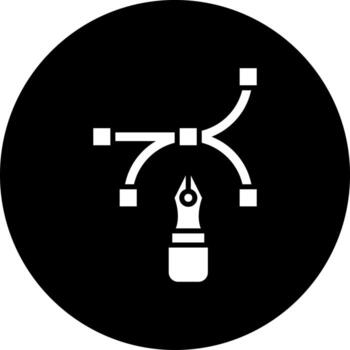 arco punto y bolígrafo vector icono estilo