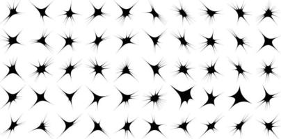 Abstract Hand drwan sparkles shape and fire flakes shape Set 50 vector