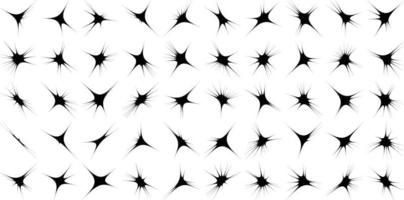 Abstract Hand drwan sparkles shape and fire flakes shape Set 50 vector