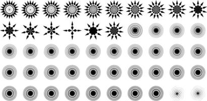 destellos forma y fuego copos forma conjunto de 50 vector