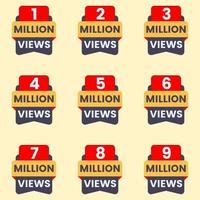 puntos de vista celebracion pegatina etiqueta clipart 1 millón puntos de vista a 9 9 millón puntos de vista conjunto vector