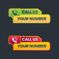 call us button with phone number vector