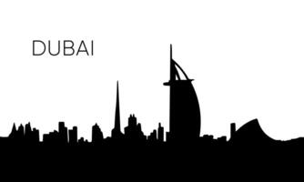 Dubai city silhouette. Vector skyline illustration