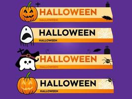 Lower third vector design with Halloween overlay strip text video. News Lower Thirds Pack Template. Vector illustration.