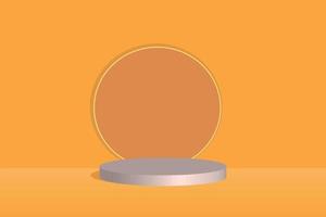 Abstract minimal scene with Cylinder Podium. Stage Mockup Showcase for Product, Banner, Sale, Presentation, Cosmetic, and Discount. 3D free vector