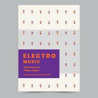 Electro Music Party Template of Flyer, Instant Download, Editable Design, Pro Vector