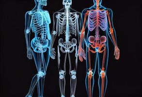 3d radiografía imagen de humano saludable. generar ai foto