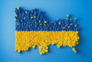 Ukraine map made with flowers . Generate Ai photo