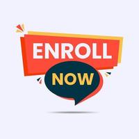 enroll now banner template vector