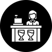 Bar Cashier Vector Icon Style