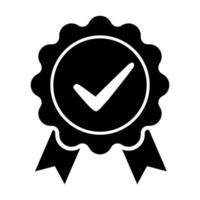 Award vector icon, approval illustration sign. Ok symbol. Medal logo.