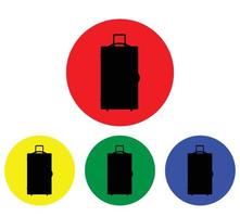 Suitcase on wheels icon set vector