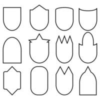 Set of shield line vector