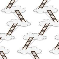 Stairway to clouds seamless pattern vector