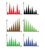 Set of triangle diagram color flat vector