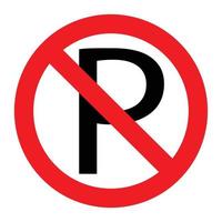 Ban parking icon vector