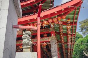 Traditional chinese guardian gate statute on the chinese temples when chinese new years. The photo is suitable to use for chinese new year, lunar new year background and content media.
