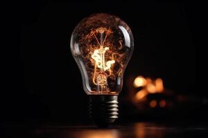 luminous incandescent lamp, bulb electricity light creative idea photo