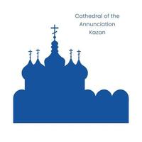 Cathedral of the Annunciation in the Kazan Kremlin. Silhouette vector