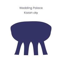 Wedding Palace in form of Bowl in Kazan city, Tatarstan, Russia. Vector silhouette on a white background.