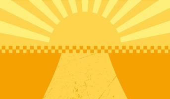 Background for a taxi service business card with sunburst background and road in retro style. vector