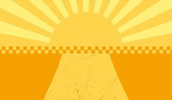 Background for a taxi service business card with sunburst background and road in retro style. vector