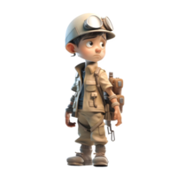 Elite Forces 3D Render of Army Man in Uniform on White Background PNG Transparent Background