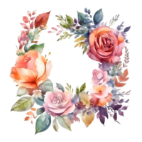 Hand-drawn floral wreath with whimsical calligraphy text PNG Transparent Background