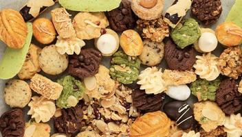 Various Kue Kering Cookies Lebaran, Food Background photo