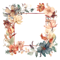 Rustic watercolor floral design with natural textures and earthy tones PNG Transparent Background