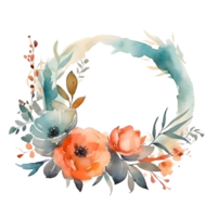 rustikal Blumen- Rahmen mit Wildblumen und Eukalyptus Blätter. perfekt zum Land schick Hochzeiten. png transparent Hintergrund