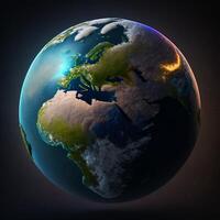 Earth globe Planet Save earth Go green ai generative photo