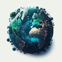 tierra globo planeta salvar tierra Vamos verde ai generativo foto