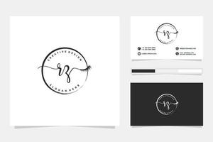 Initial RZ Feminine logo collections and business card template Premium Vector