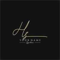 Letter HS Signature Logo Template Vector